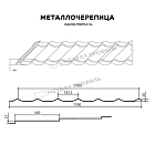 Металлочерепица МЕТАЛЛ ПРОФИЛЬ Ламонтерра-XL (VikingMP-01-3005-0.45)